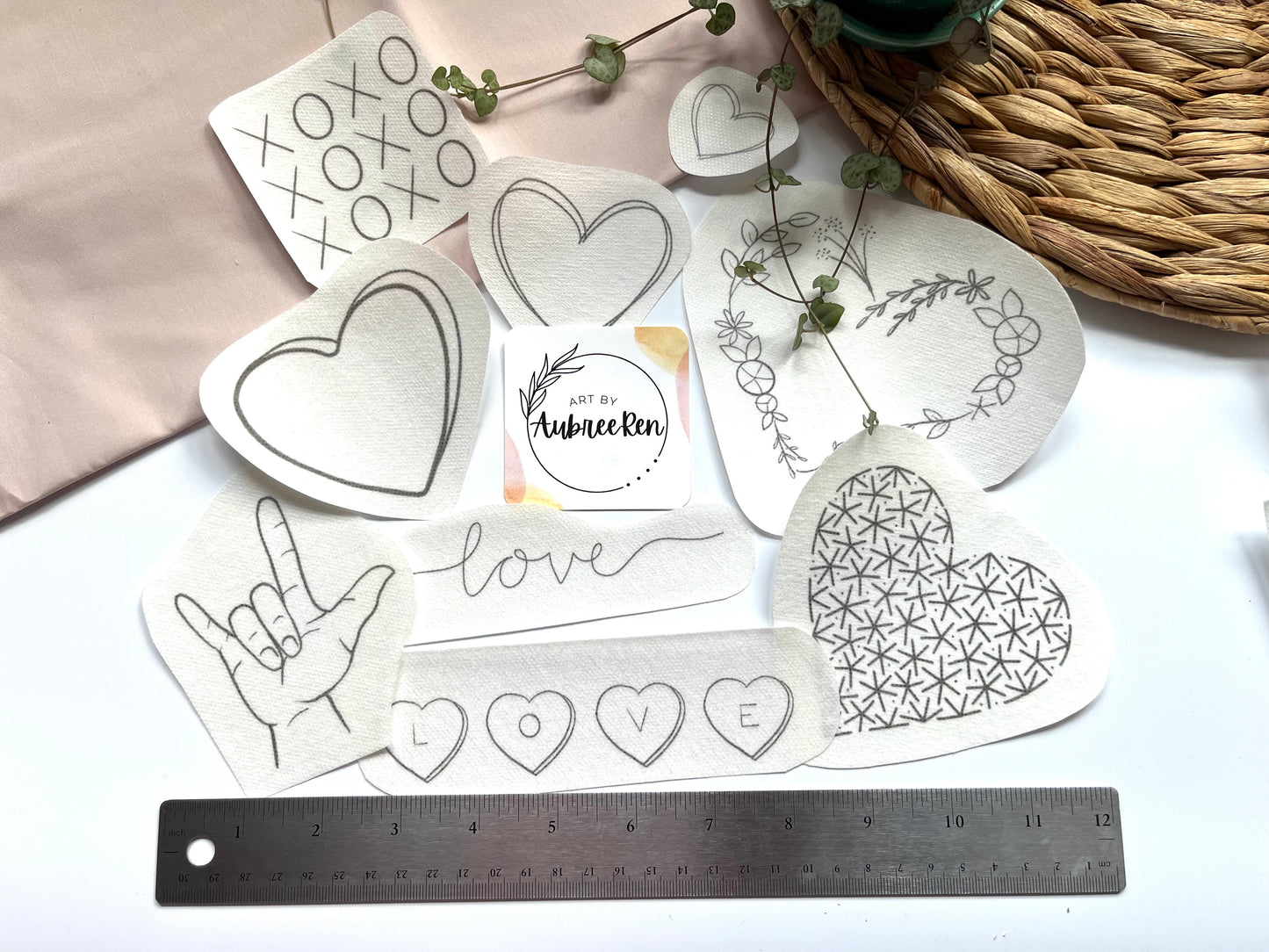 Stick and Stitch Embroidery | LOVE | Stick & Stitch Patterns | Valentine’s Pattern Peel and Stick | Embroidery Designs