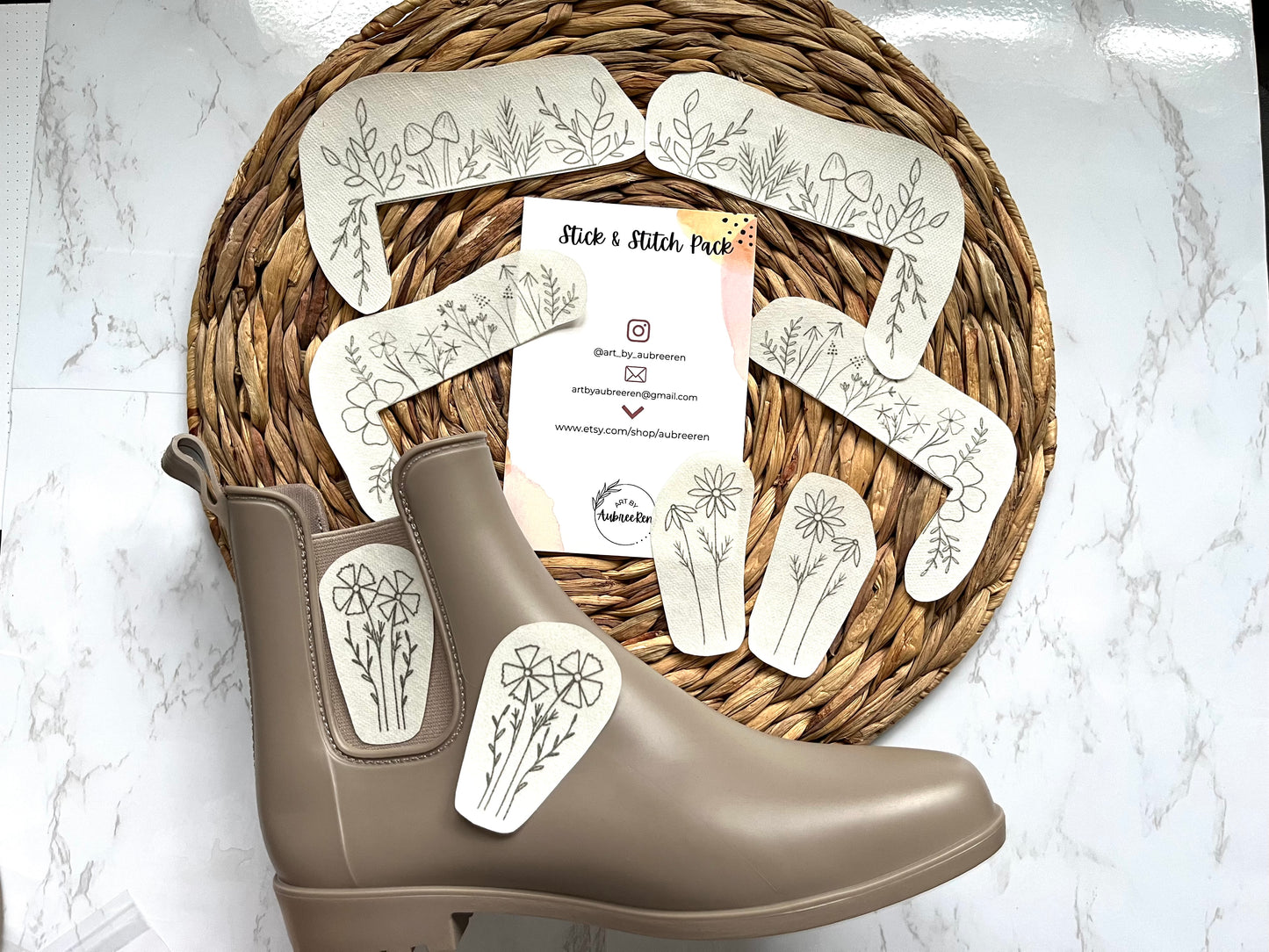 Stick and Stitch | POCKETS & BOOTS | Stick & Stitch Patterns | Peel and Stick | Embroidery Designs