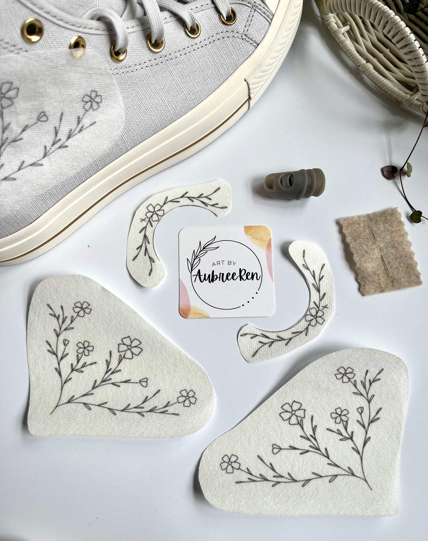 Stitch and Stick Pack | SHOES | High Top DIY Shoes Produce Embroidery Patterns | Peel and Stick Pattern