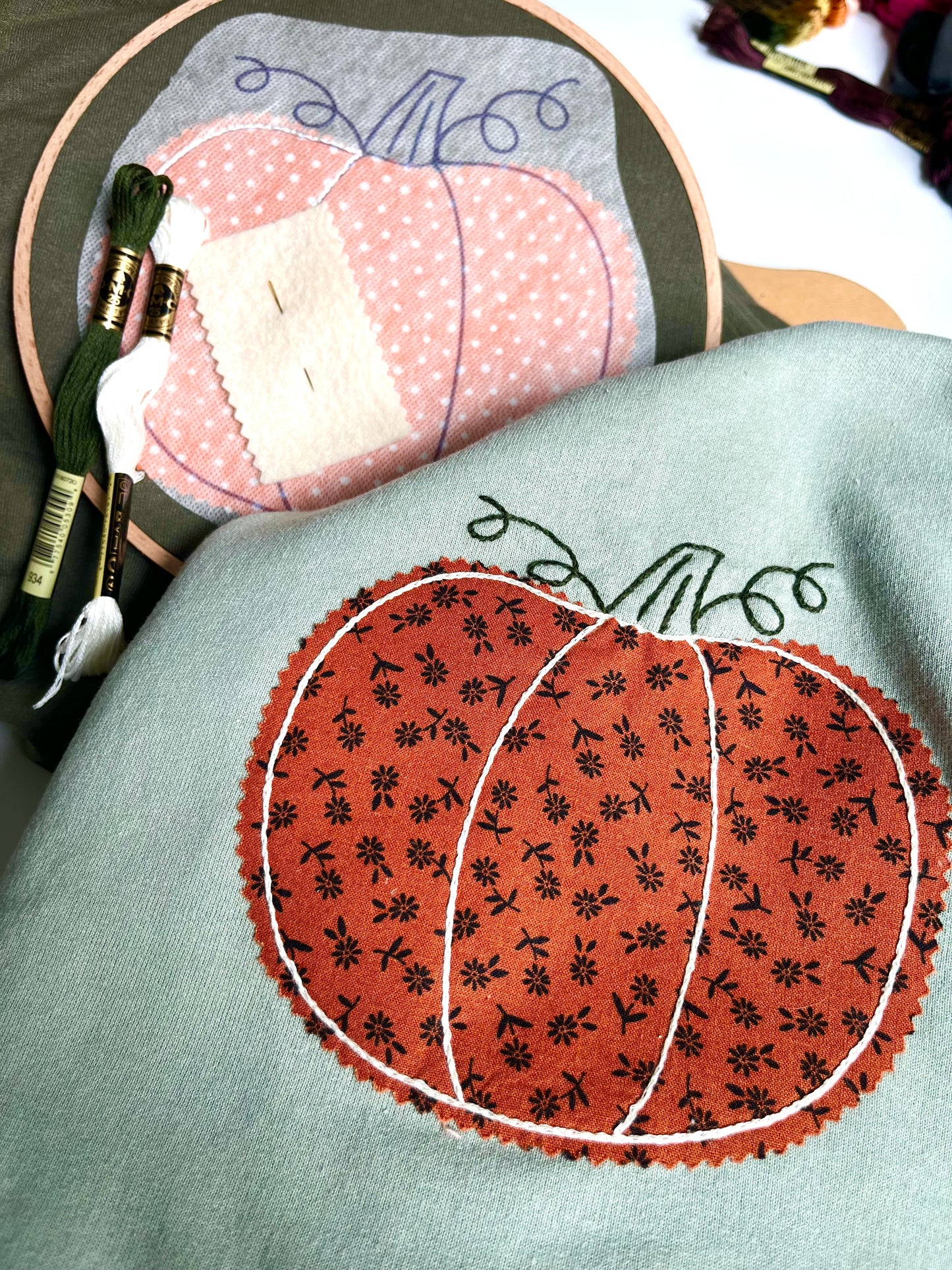 Pumpkin Appliqué Supply Kit | DIY Embroidered Shirt
