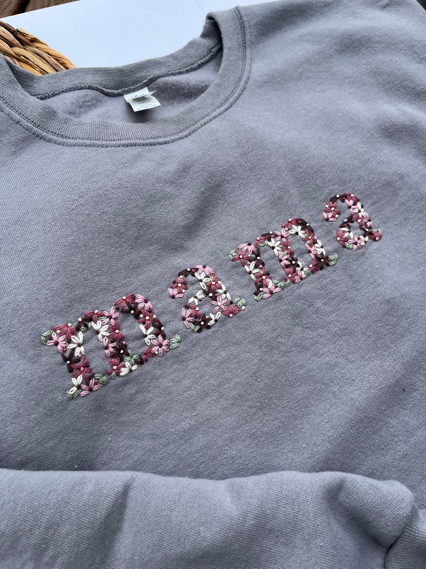 MAMA Floral Sweatshirt | L | Gray Stone