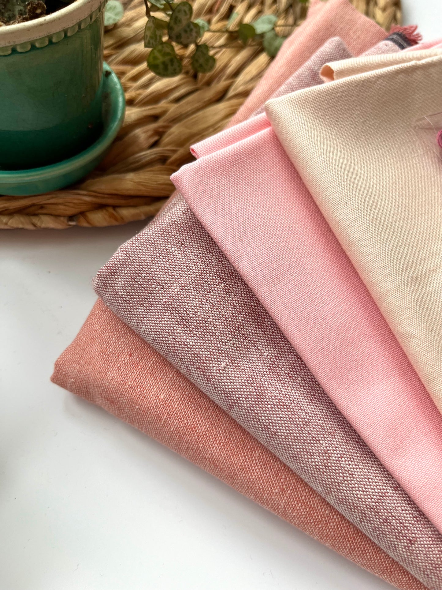 Cotton Fabric Squares | Pink Me! Precut Fabric | Essex Linen