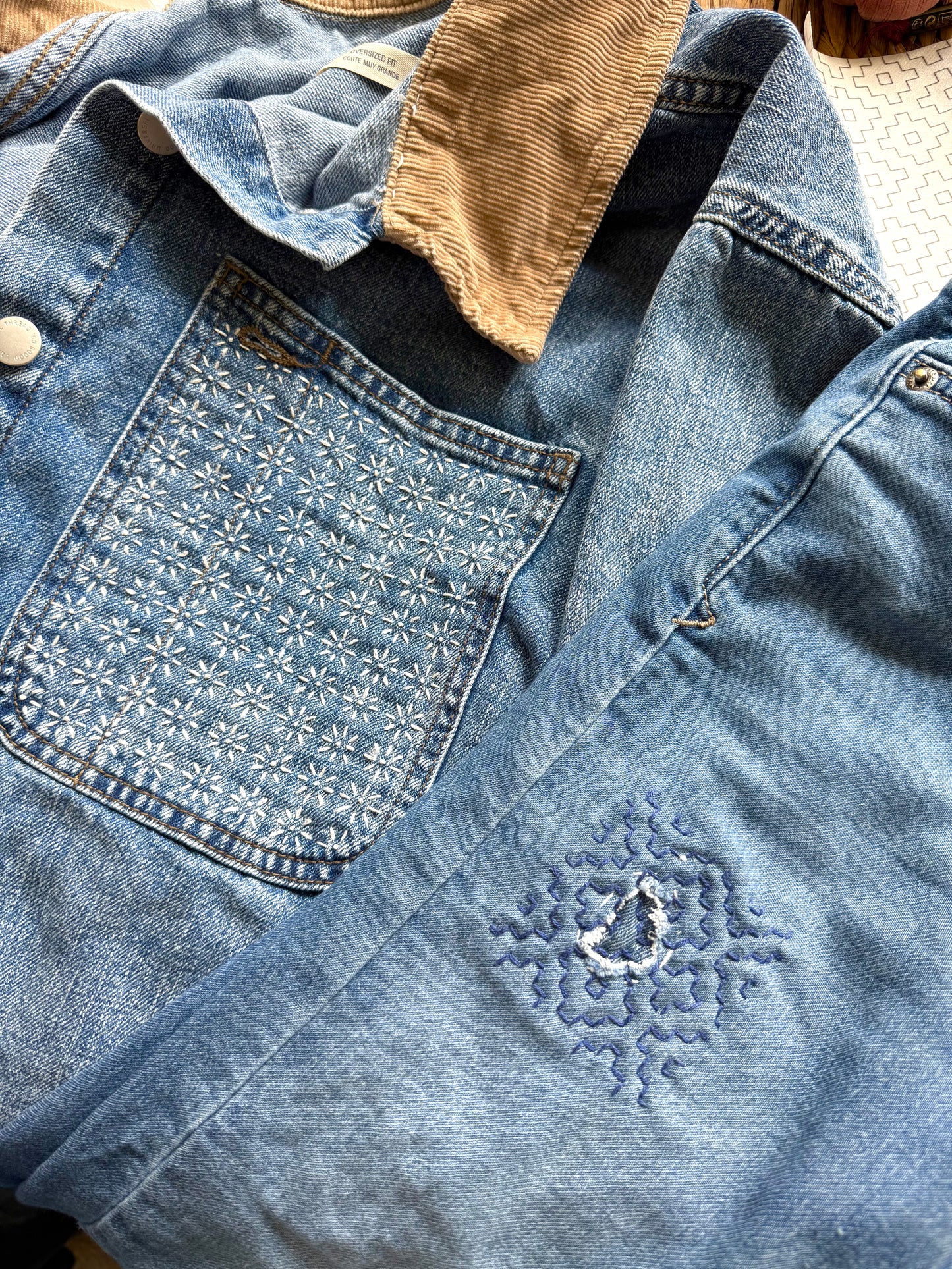 Stitch and Stick Pack | Sashiko Style | Visible Mending Embroidery Patterns | Peel and Stick Pattern