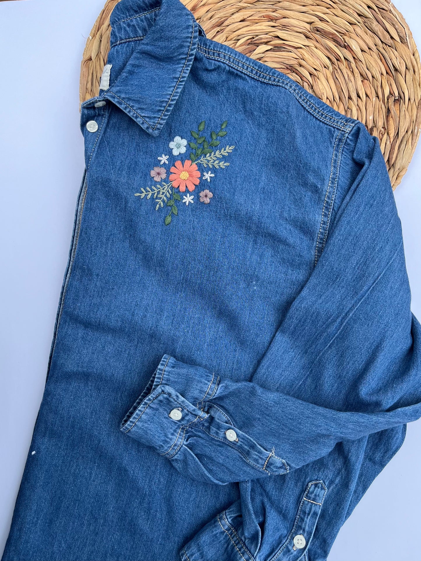 Denim Button Shirt | L |