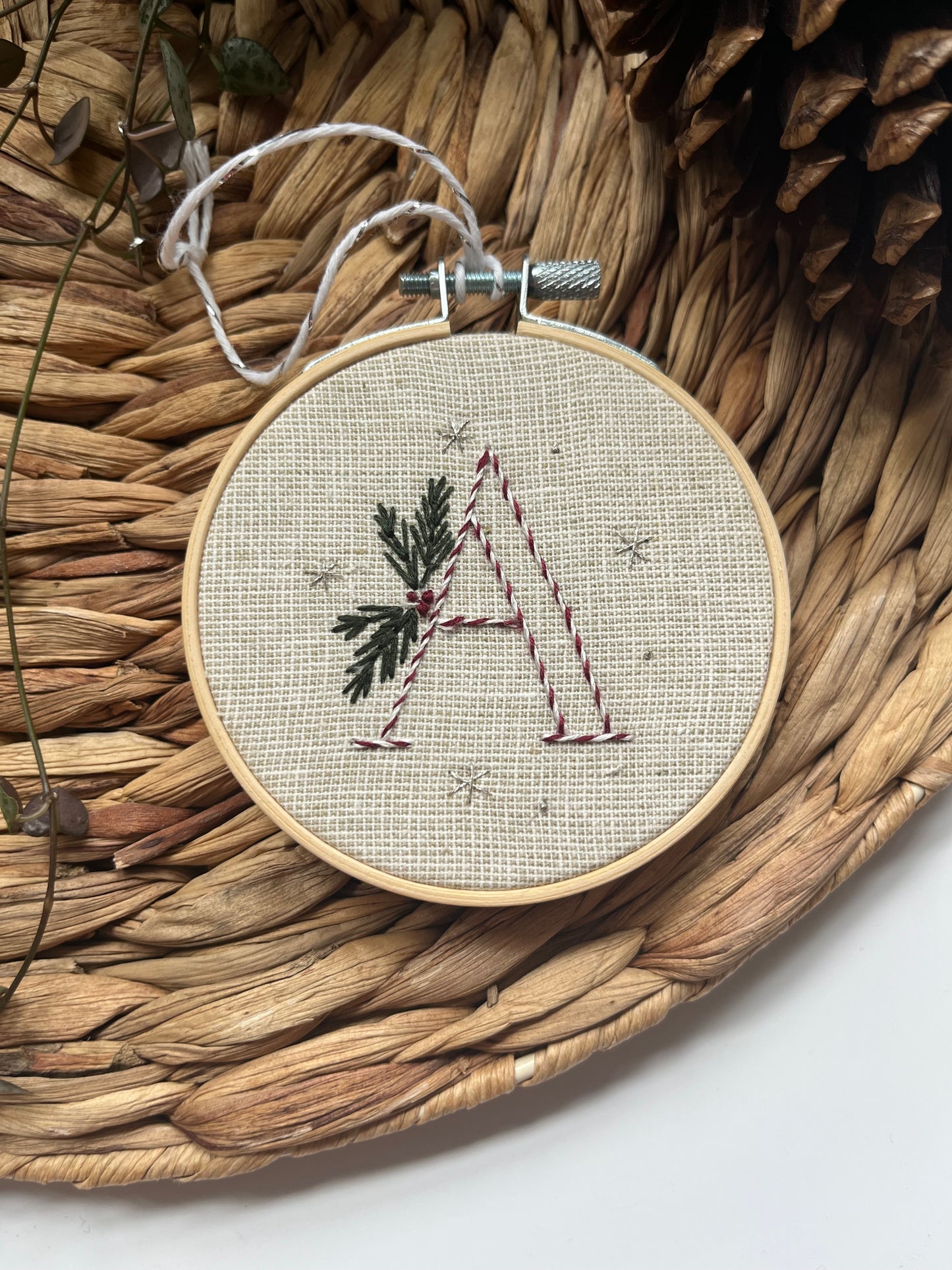 Monogram Ornament Embroidery Kit | DIY Embroidered Ornaments