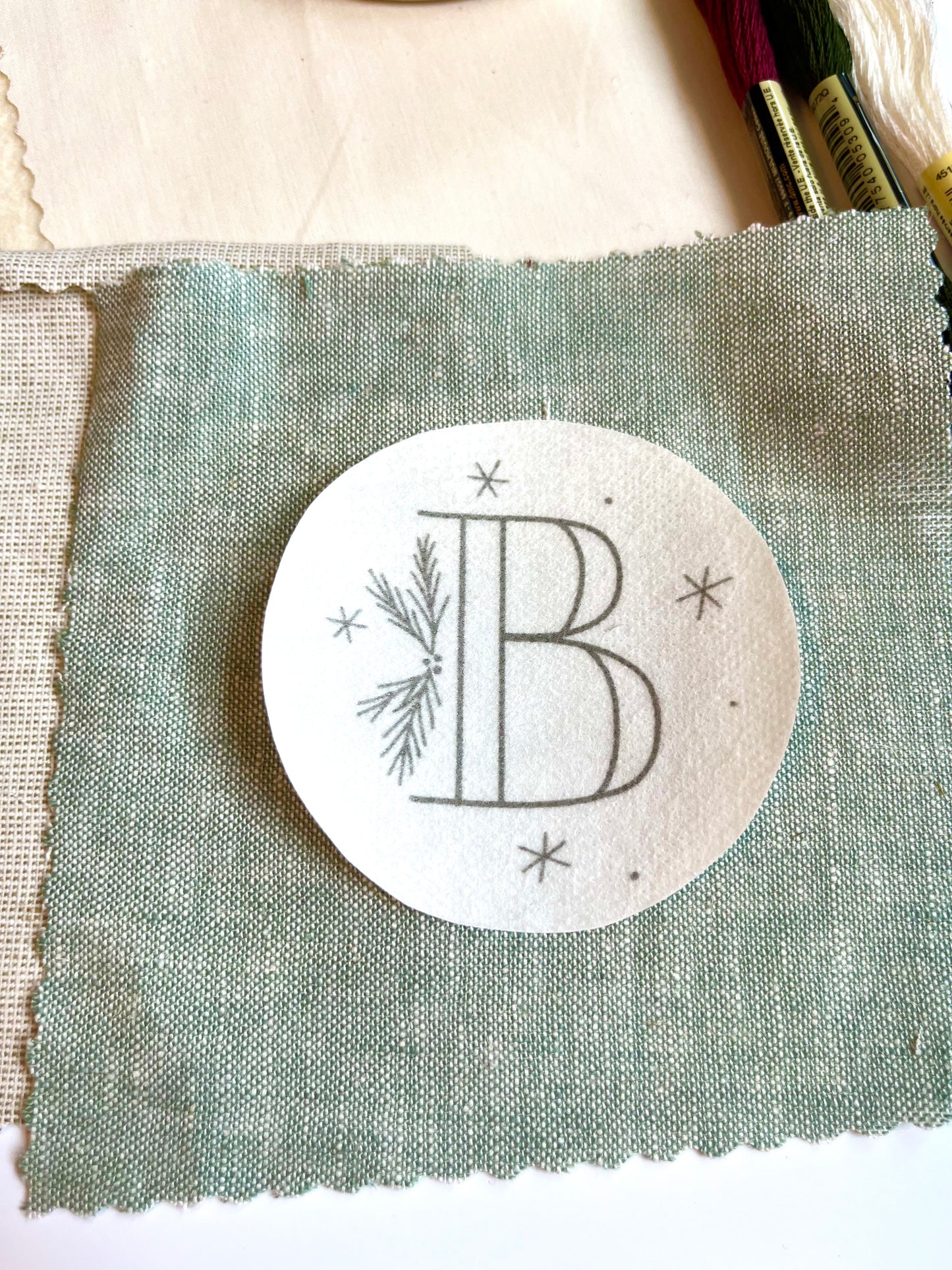 Monogram Ornament Embroidery Kit | DIY Embroidered Ornaments