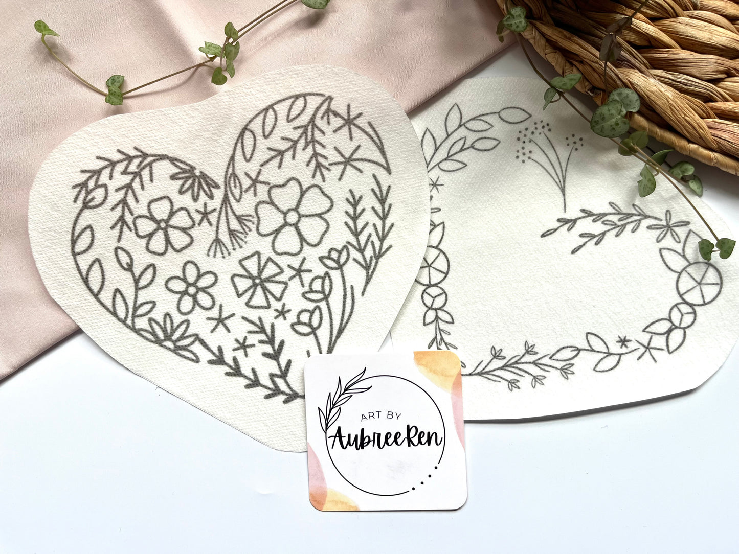 Stitch and Stick Pack | HEARTS | Embroidery Patterns | Peel and Stick Pattern