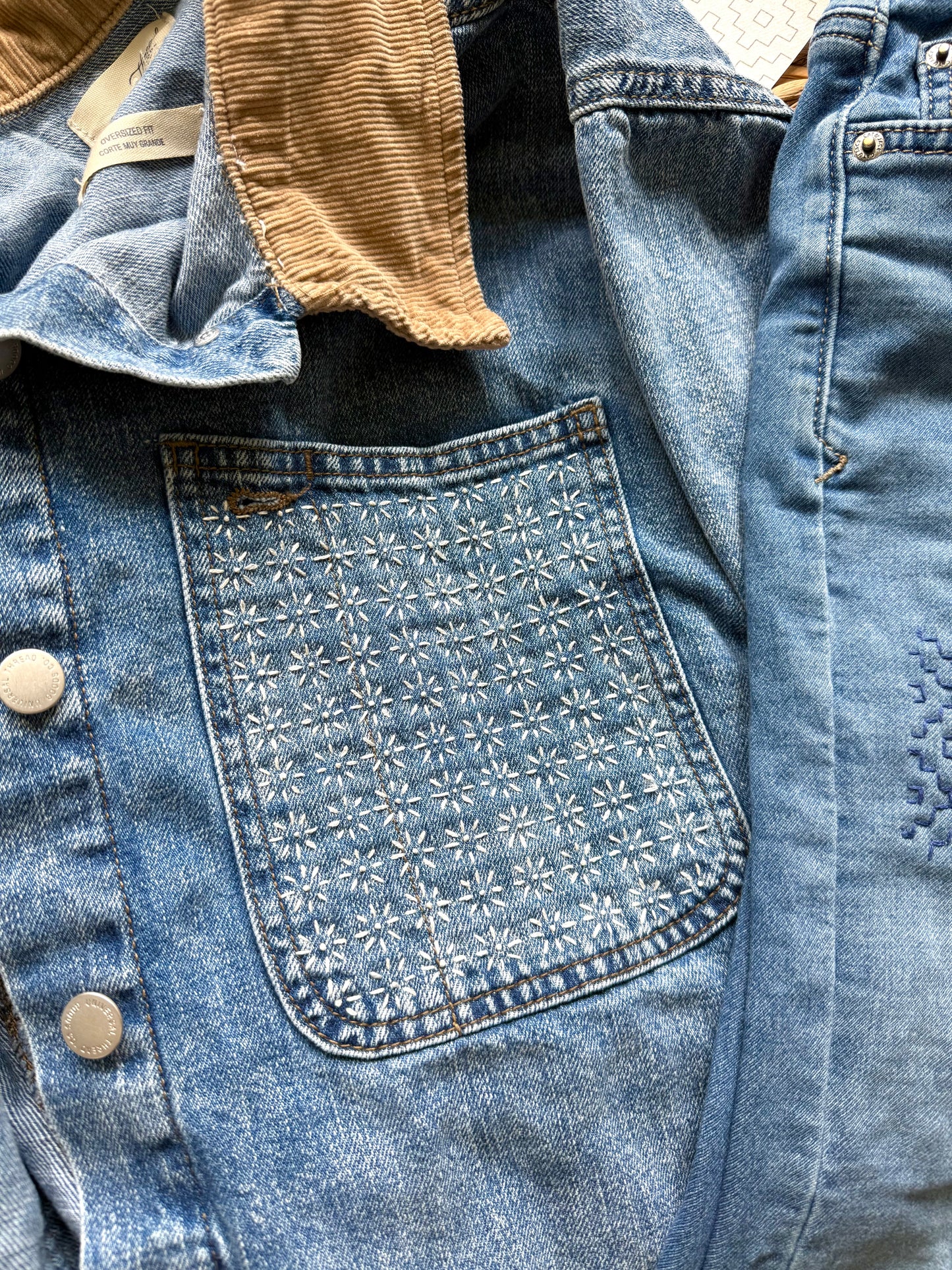 Stitch and Stick Pack | Sashiko Style | Visible Mending Embroidery Patterns | Peel and Stick Pattern