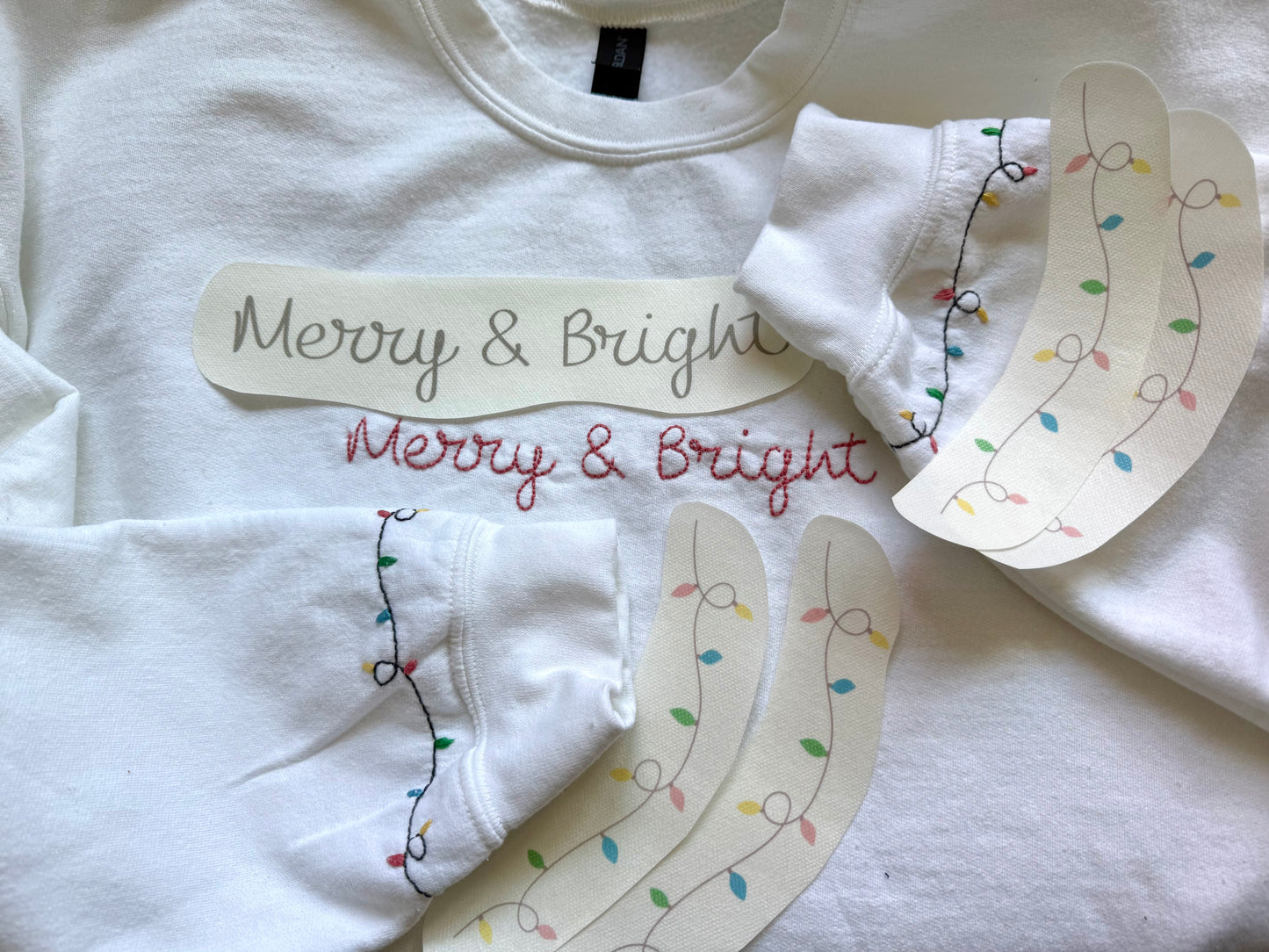 Stick and Stitch Embroidery | HOLIDAY LIGHTS | Stick & Stitch Patterns | Pattern Peel and Stick | Embroidery Designs