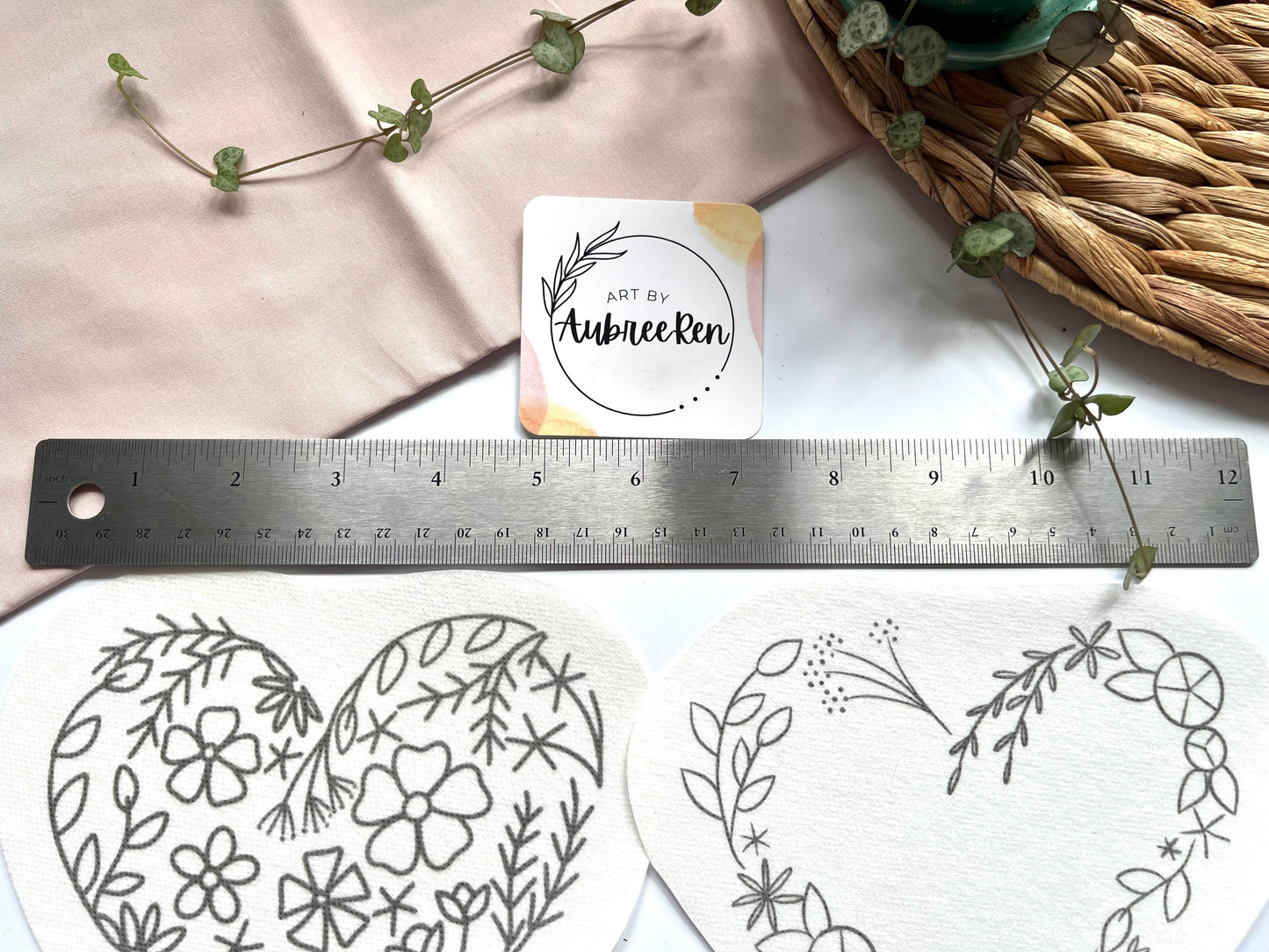 Stitch and Stick Pack | HEARTS | Embroidery Patterns | Peel and Stick Pattern