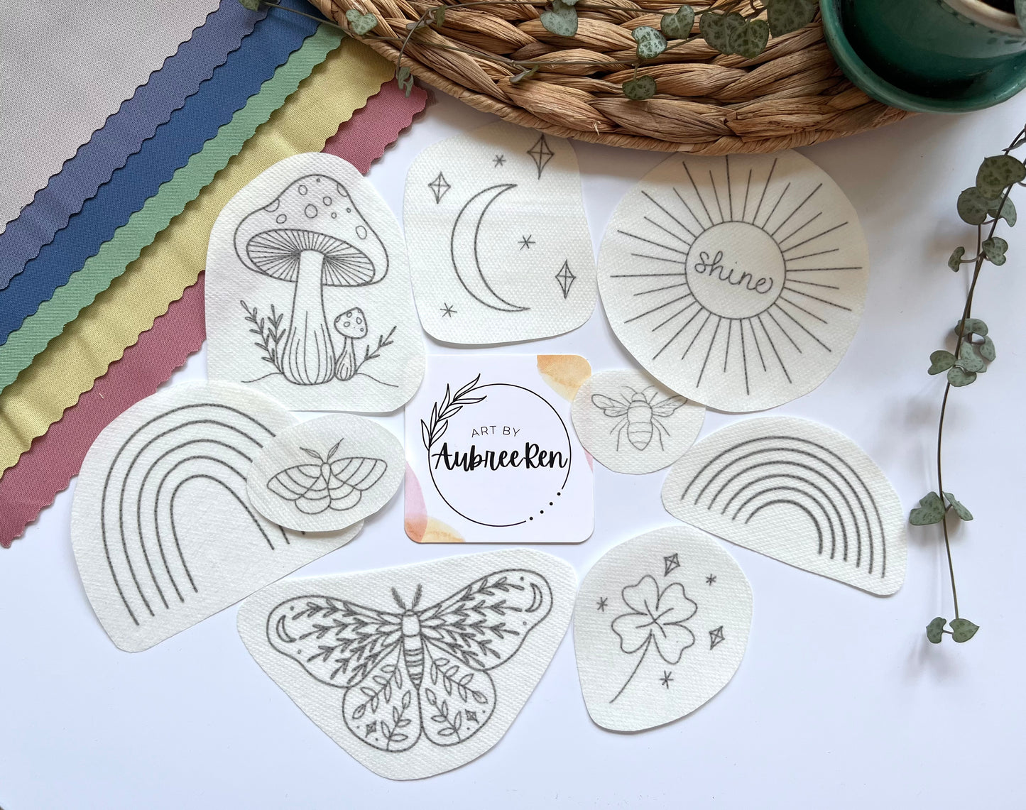 Stick and Stitch Pack | NATURE’S MAGIC | Embroidery Designs | Peel and Stick Patterns