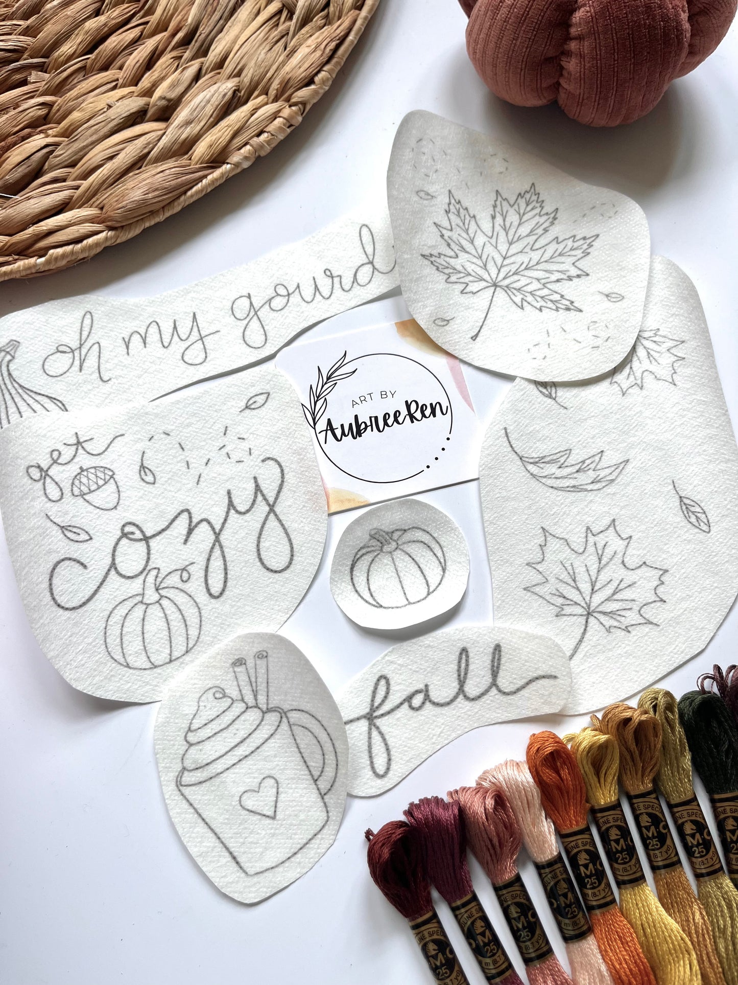 Stick and Stitch Embroidery | FALL | Stick & Stitch Patterns | Pattern Peel and Stick | Embroidery Designs