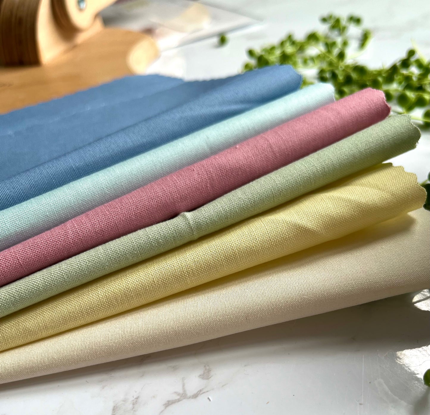 Cotton Fabric Squares | Spring Cottage Pack | Precut Fabric | Kona Cotton