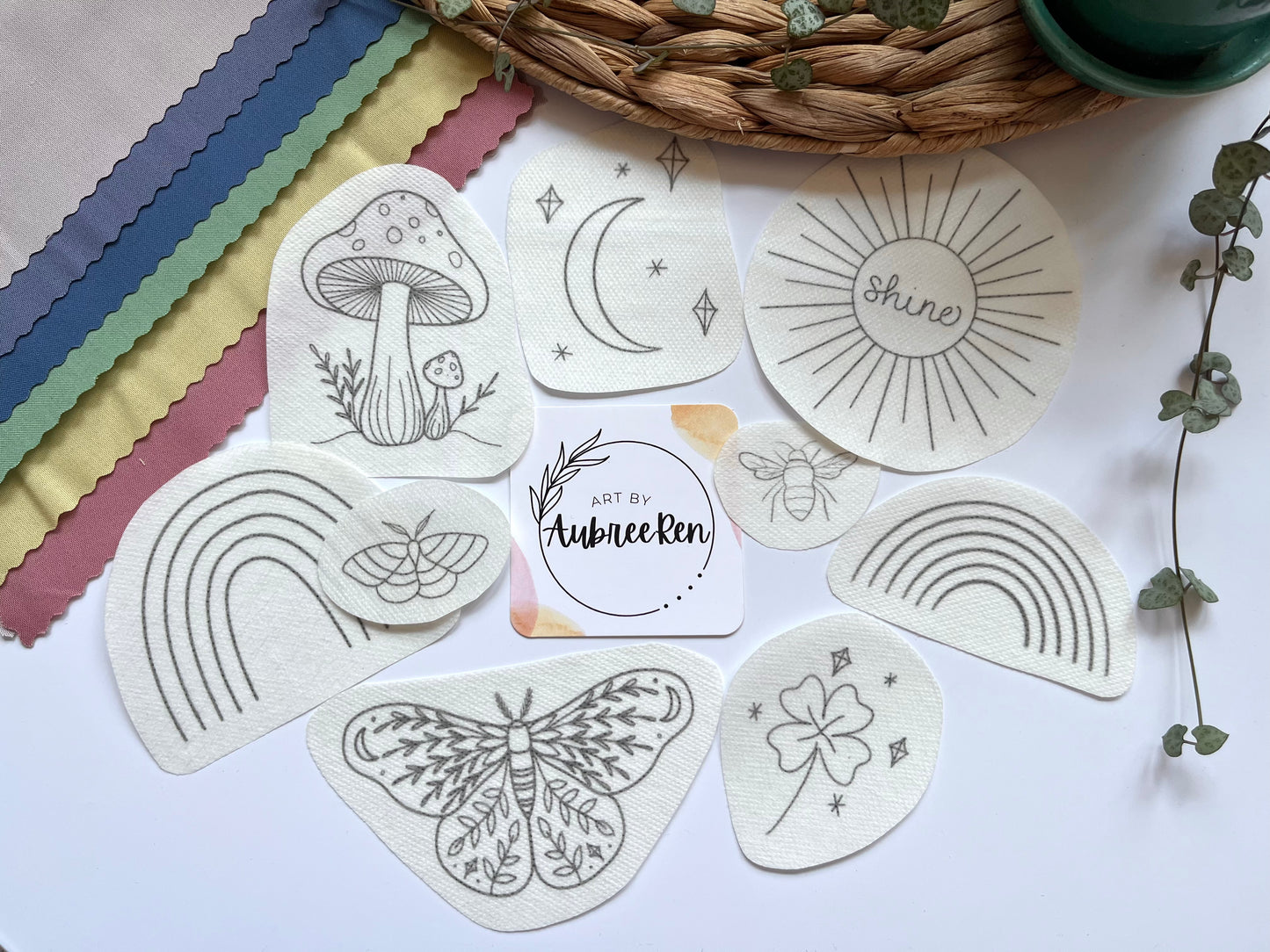 Stick and Stitch Pack | NATURE’S MAGIC | Embroidery Designs | Peel and Stick Patterns