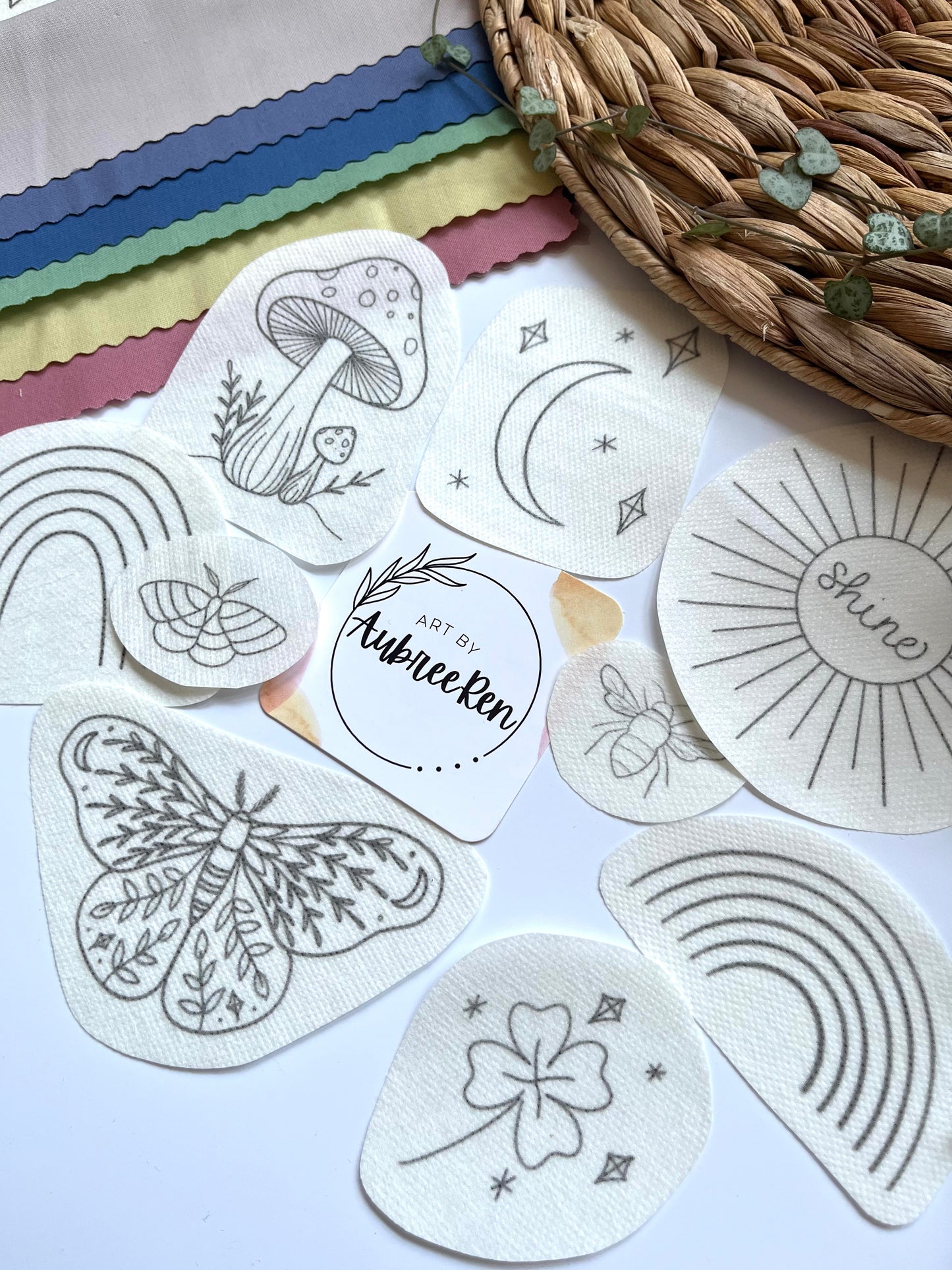 Stick and Stitch Pack | NATURE’S MAGIC | Embroidery Designs | Peel and Stick Patterns
