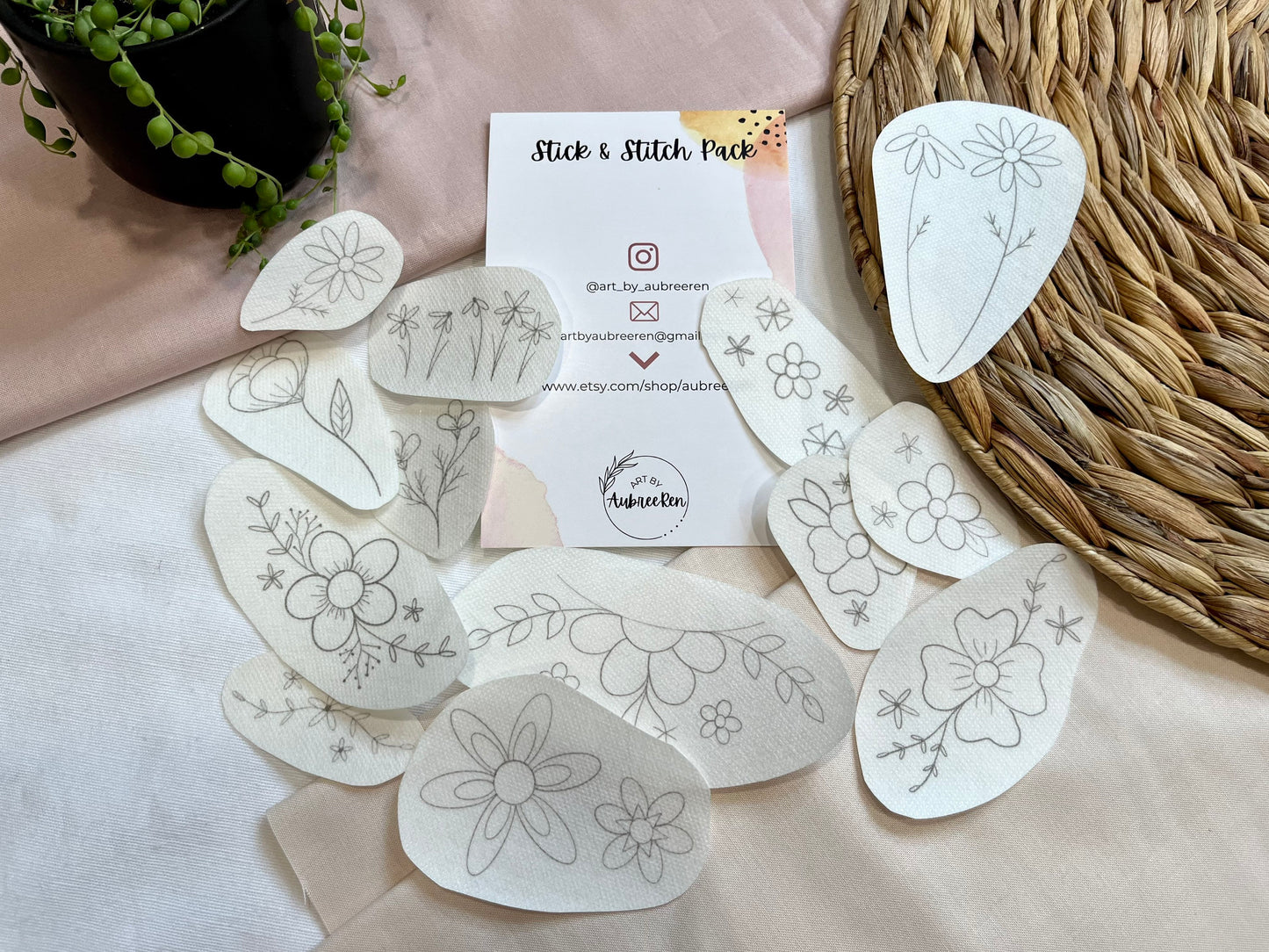 Stick and Stitch | FLORALS | Embroidery Designs | Peel and Stick Patterns