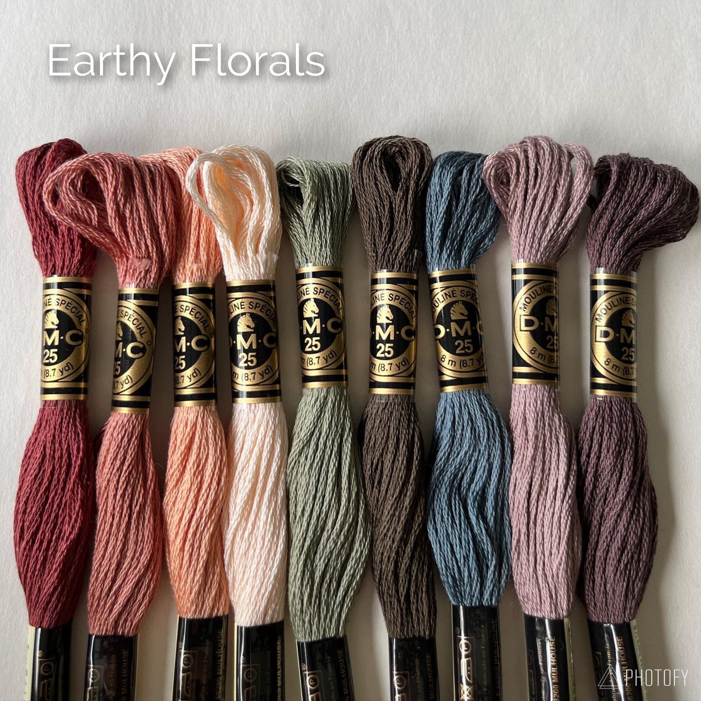 Earthy Florals Thread Pack | DMC Thread Pack | Embroidery Floss