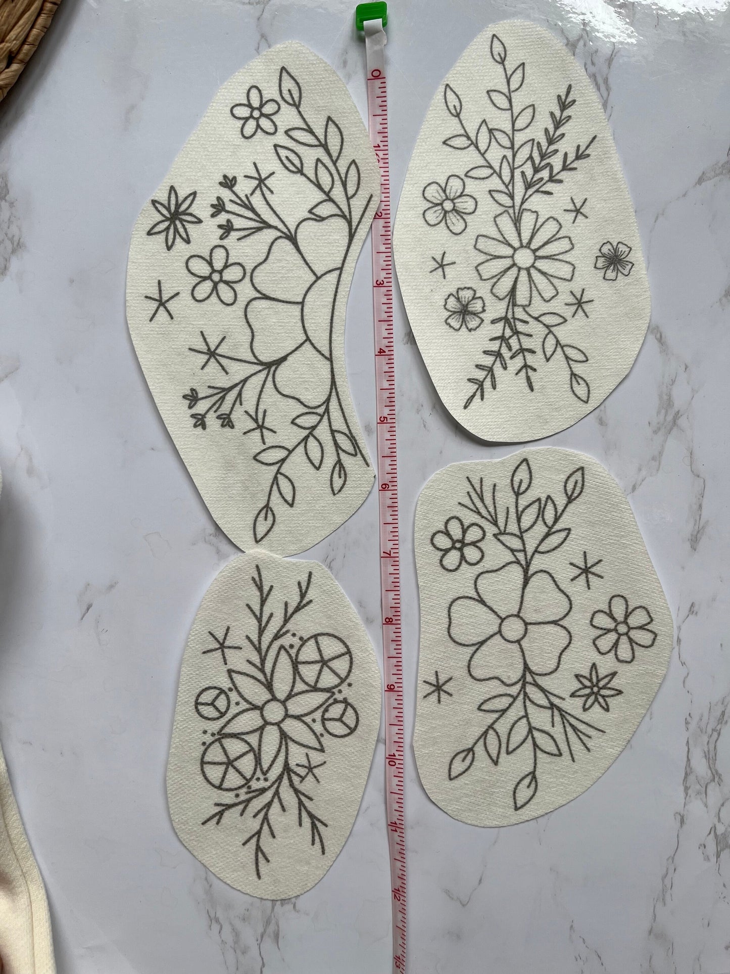 Stick and Stitch Pack | FLORAL COLLAR | Embroidery Designs | Peel and Stick Patterns