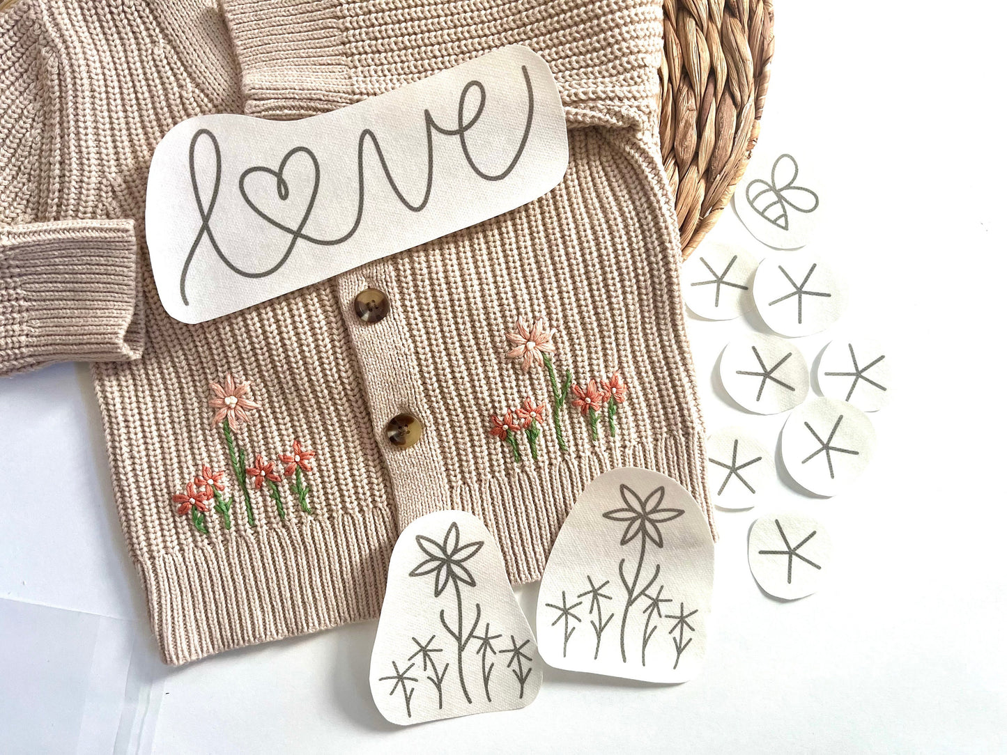 Stick and Stitch | SWEATER FLORAL LOVE | Embroidery Designs | Peel and Stick Patterns