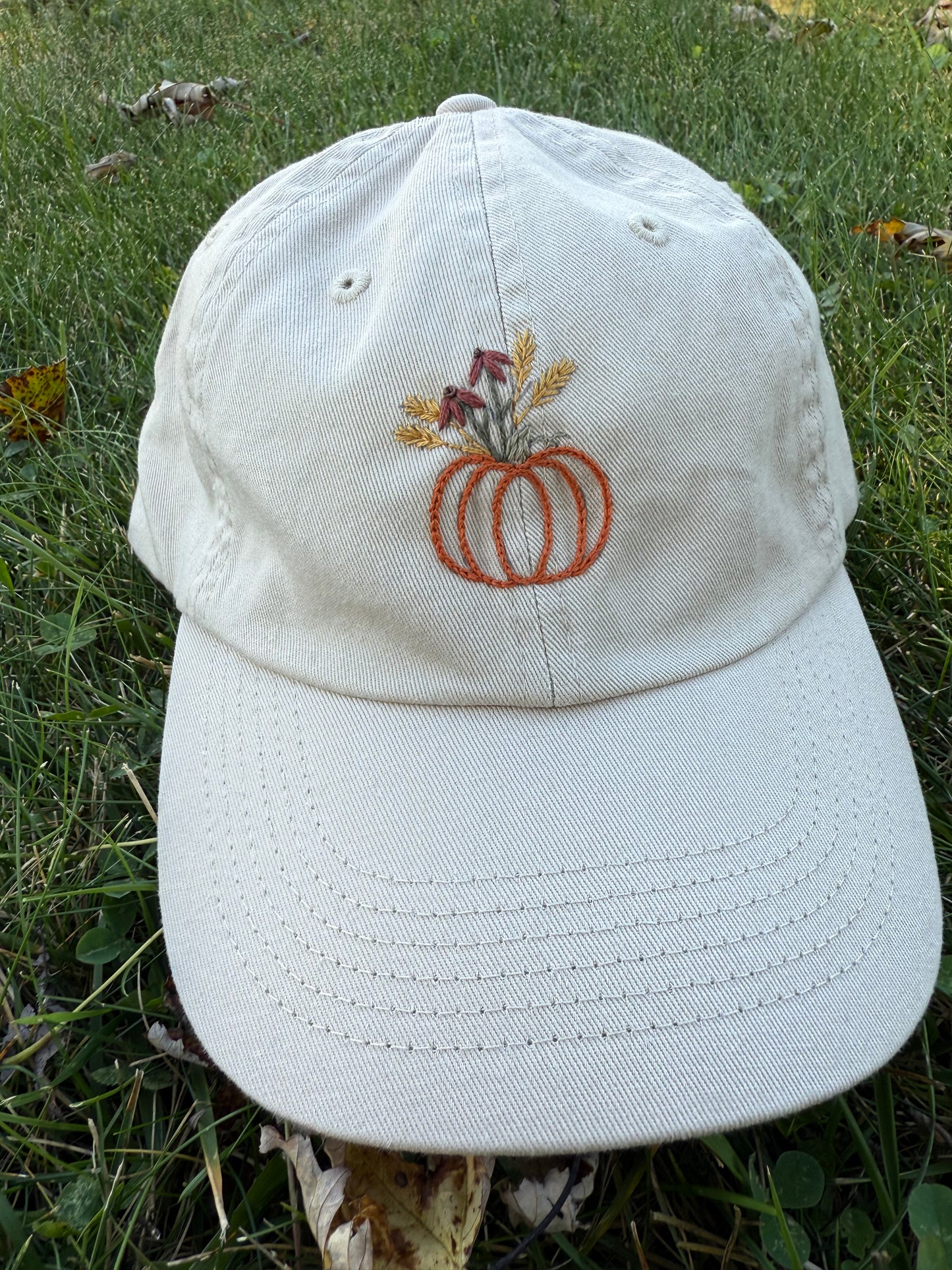 Floral Pumpkin Cream Hat