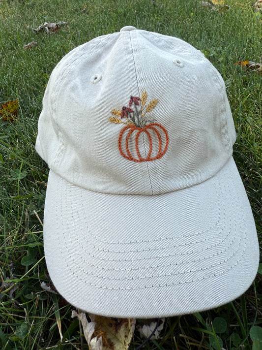 Floral Pumpkin Cream Hat