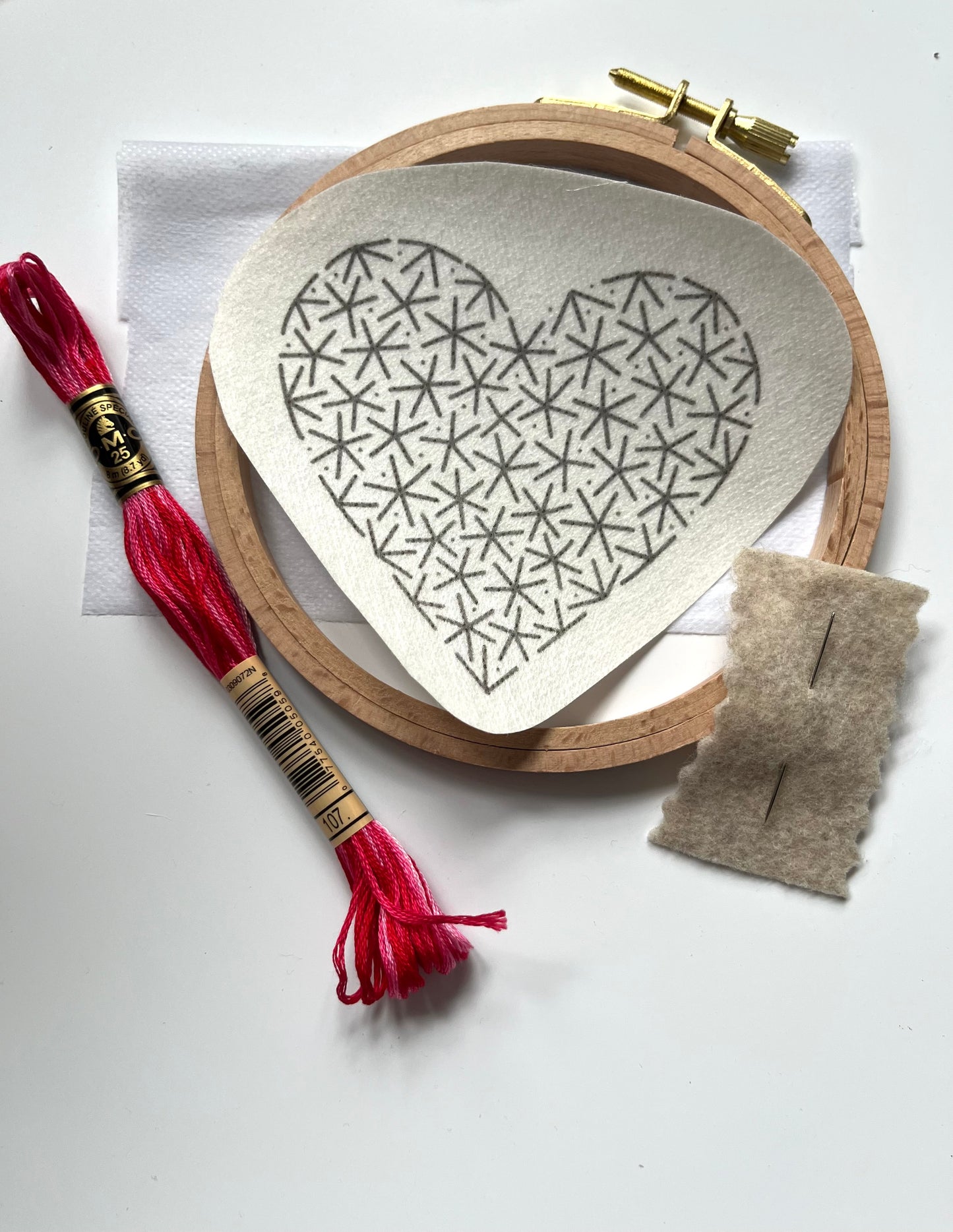 Floral Heart Shirt Kit | DIY Embroidered Shirt | Valentines