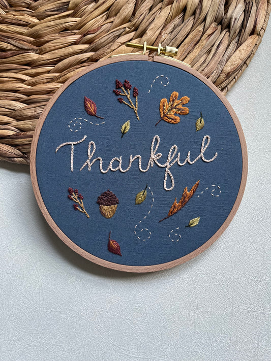 Thankful Embroidery KIT | Full Kit | Fall Embroidery | Thanksgiving
