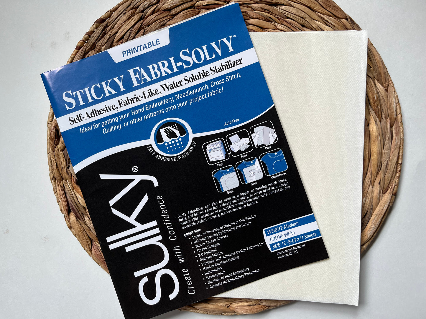 Sulky Fabri-Solvy Water Soluble Printable Sheets