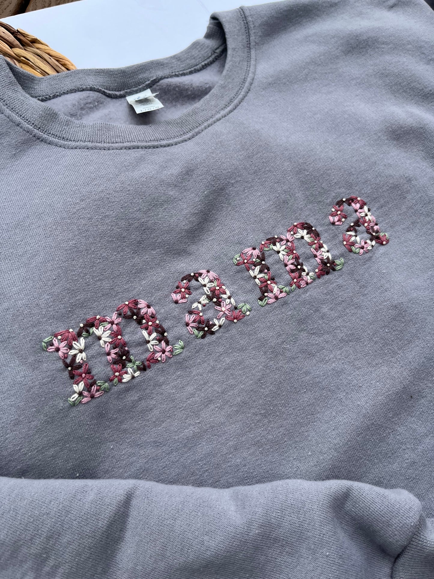 MAMA Floral Sweatshirt | L | Gray Stone