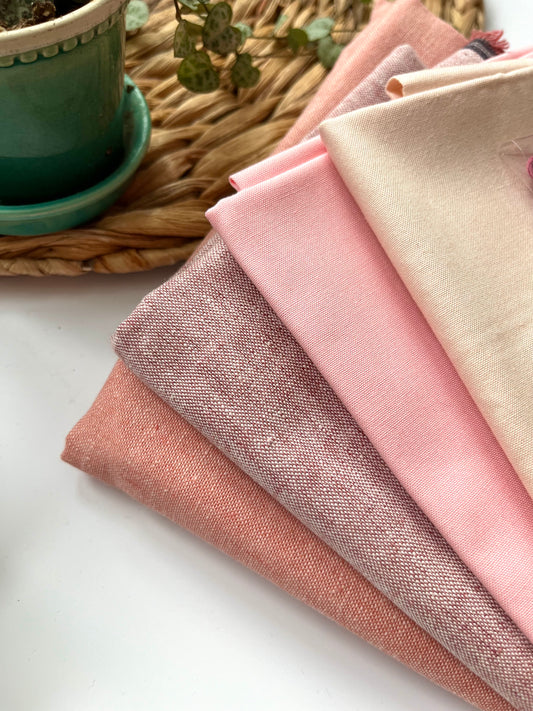 Cotton Fabric Squares | Pink Me! Precut Fabric | Essex Linen