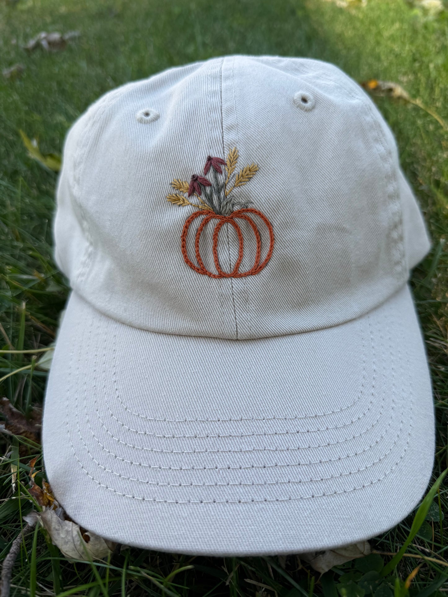 Floral Pumpkin Cream Hat