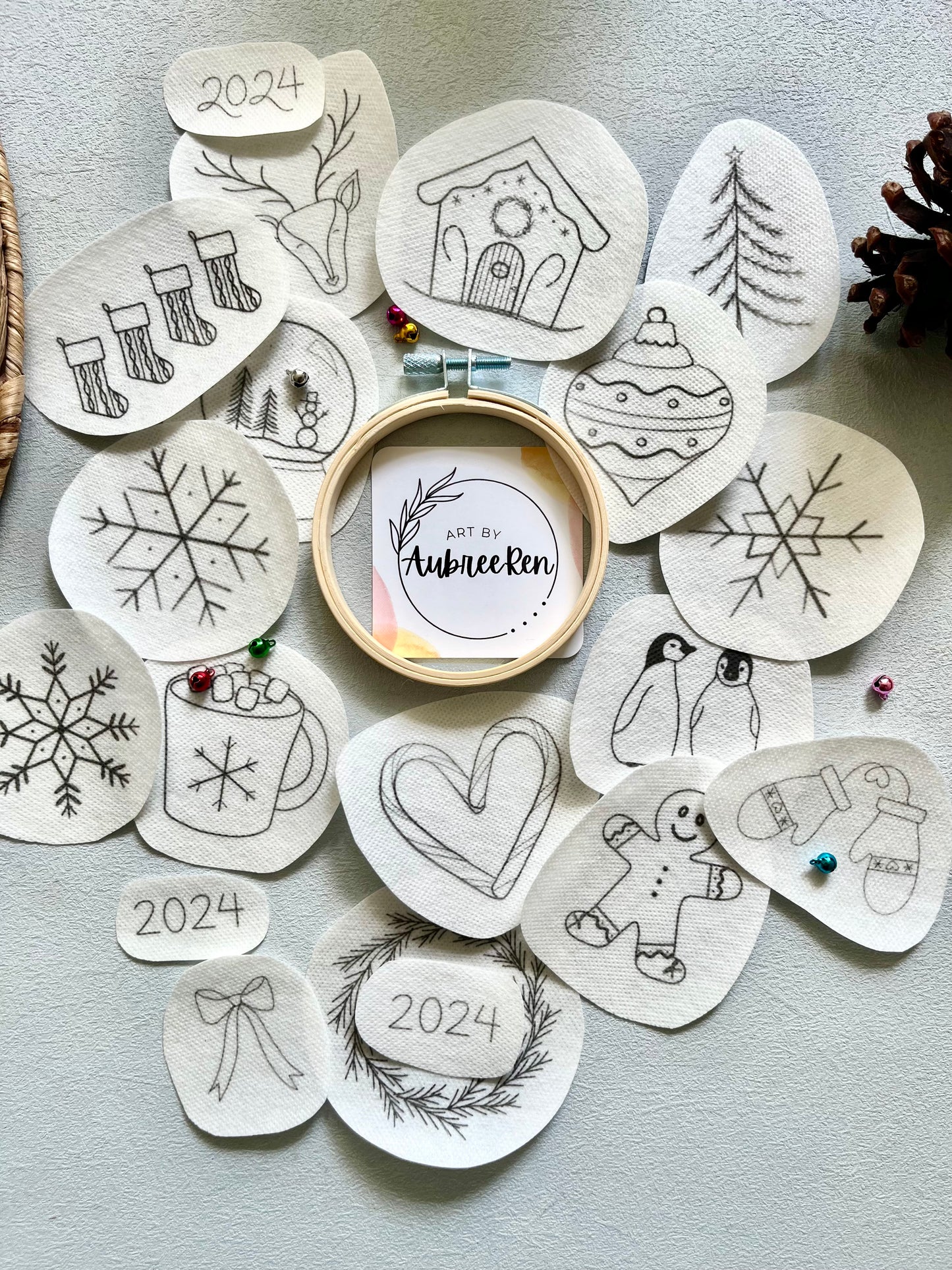 Stick and Stitch Embroidery | Ultimate ORNAMENTS| Stick & Stitch Patterns | HOLIDAY Pattern Peel and Stick | Embroidery Designs