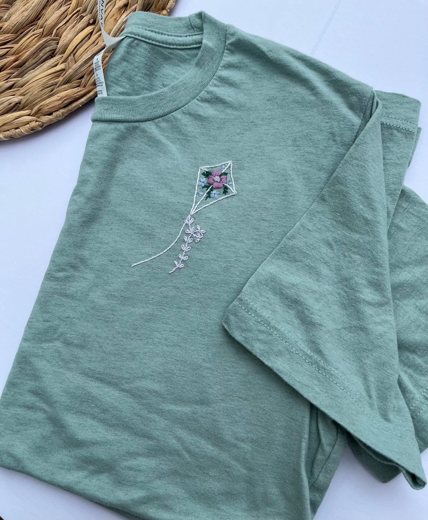 Embroidered Tshirt | M Unisex | Bella + Canvas Mint