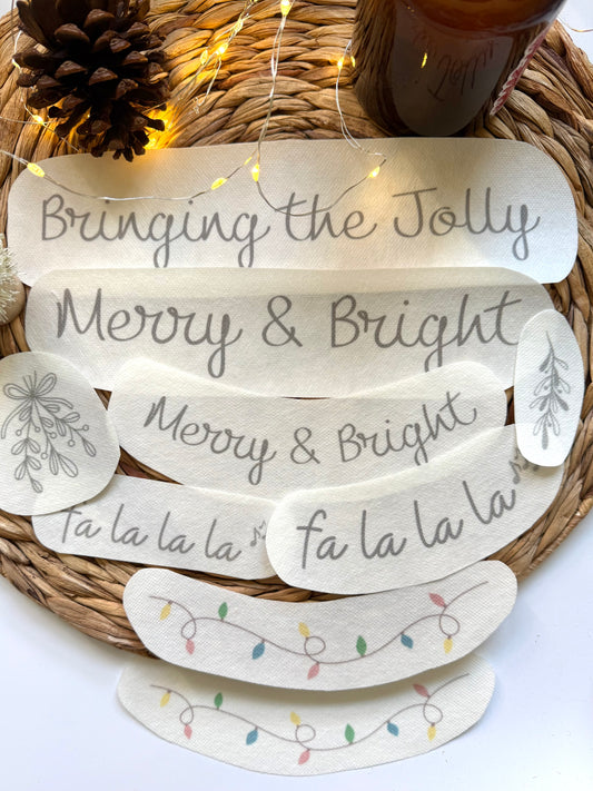 Stick and Stitch Embroidery | HOLIDAY SCRIPT | Stick & Stitch Patterns | Pattern Peel and Stick | Embroidery Designs