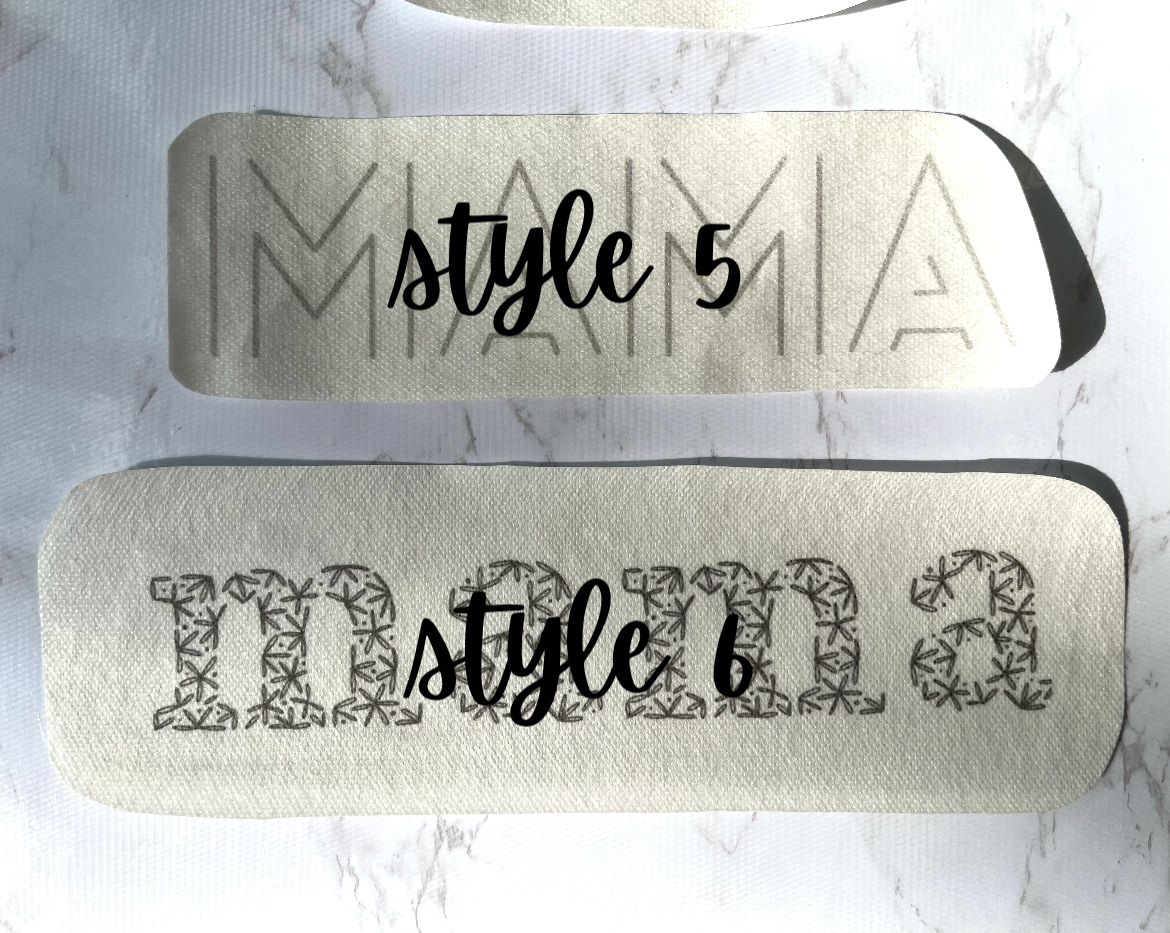 Stick and Stitch Pack | MAMA | MOM | Embroidery Designs | Peel and Stick Patterns