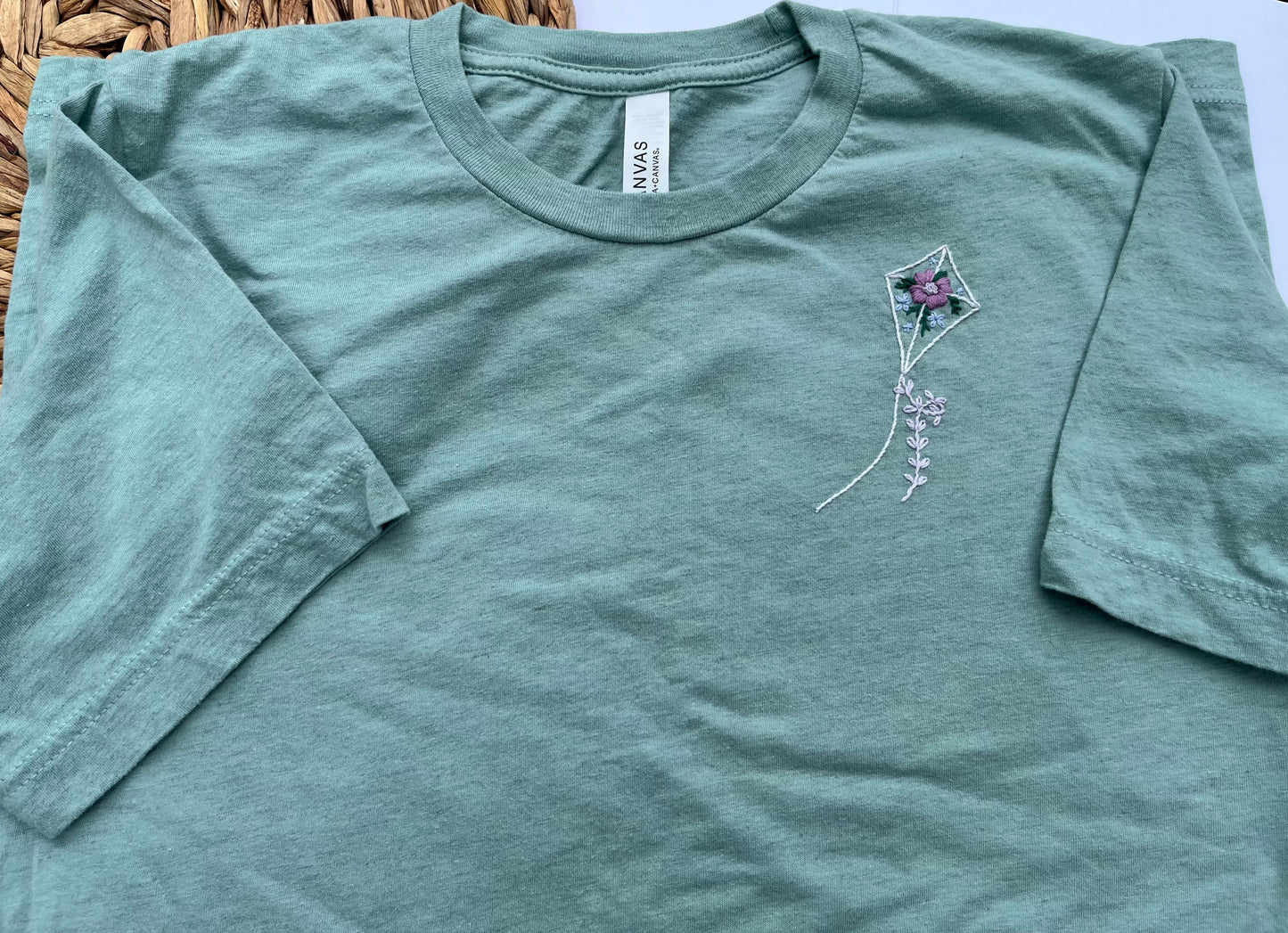 Embroidered Tshirt | M Unisex | Bella + Canvas Mint