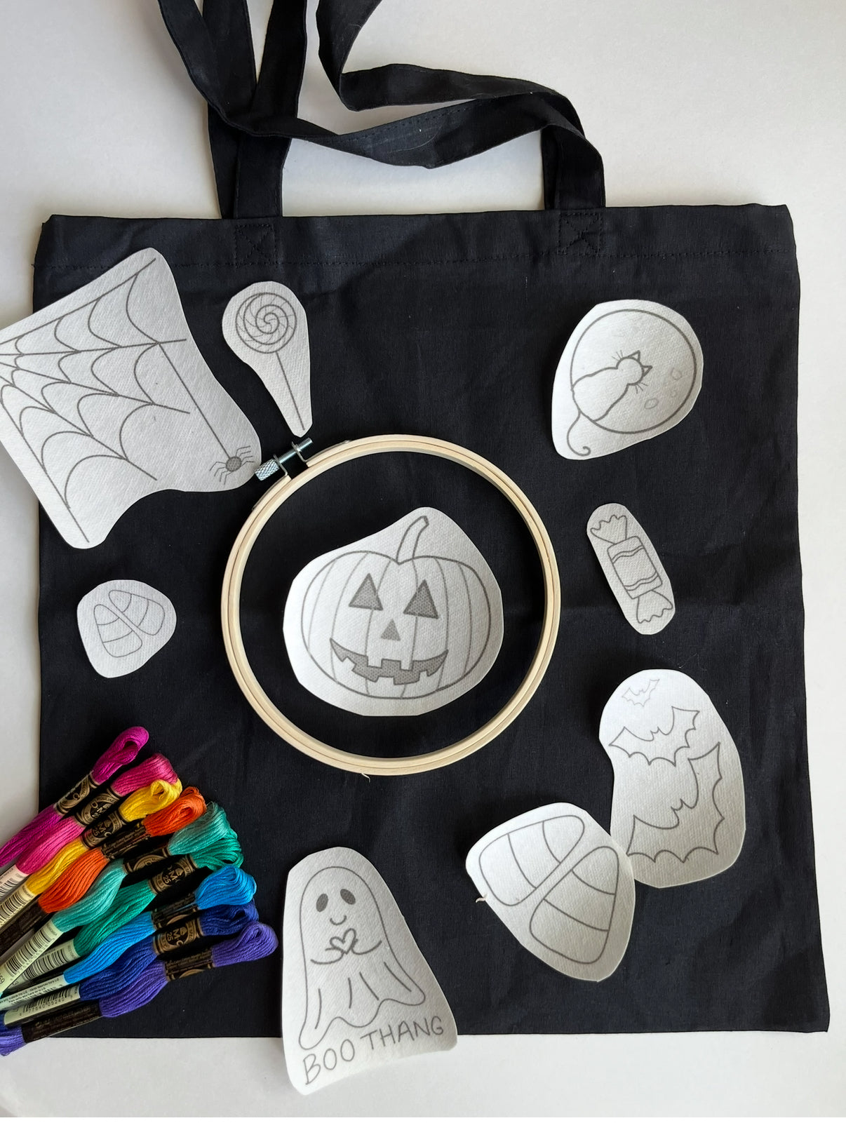 Trick or Treat Bag Kit | HALLOWEEN | Stick & Stitch Patterns | Embroidery Designs