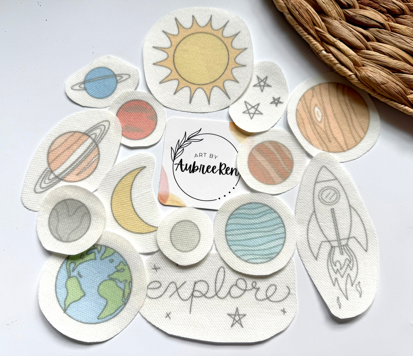 Stitch and Stick Pack | OUTER SPACE | Embroidery Patterns | Peel and Stick Pattern