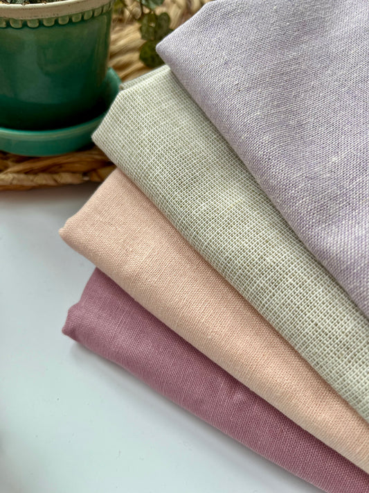 Cotton Fabric Squares |Spring Bloom Precut Fabric | Essex Linen