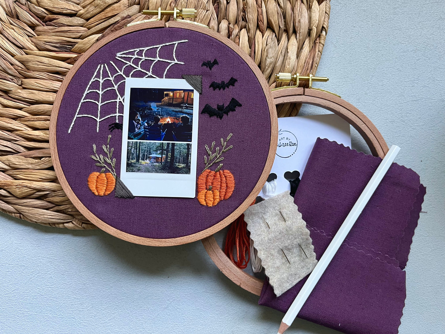 Halloween Embroidered Instax Frame Kit | Instax Frame Kit | Photo Frame Kit