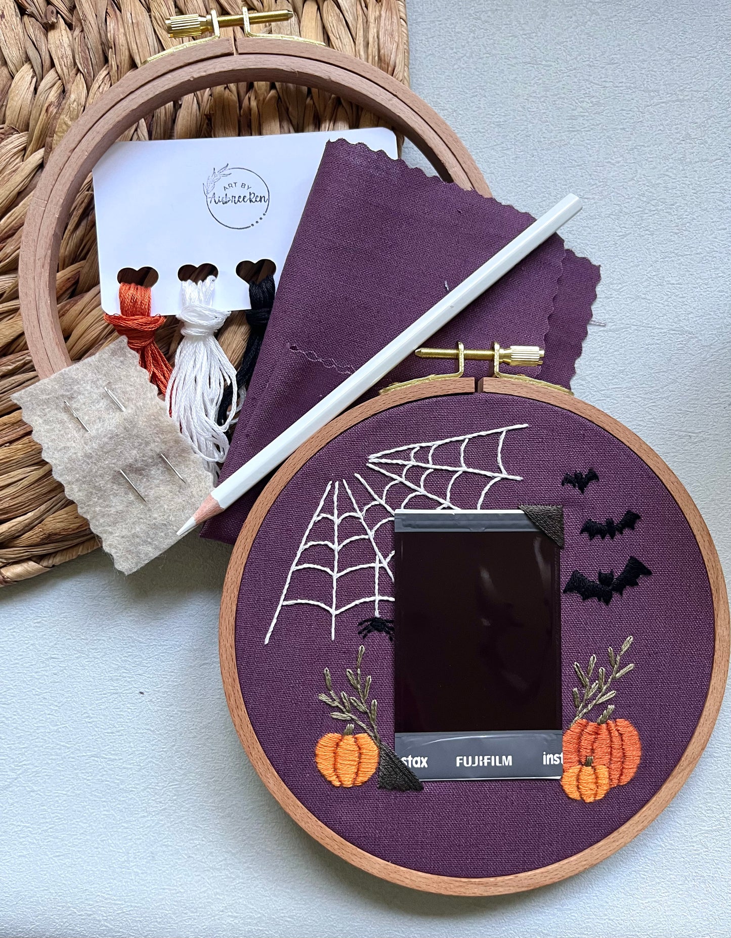 Halloween Embroidered Instax Frame Kit | Instax Frame Kit | Photo Frame Kit