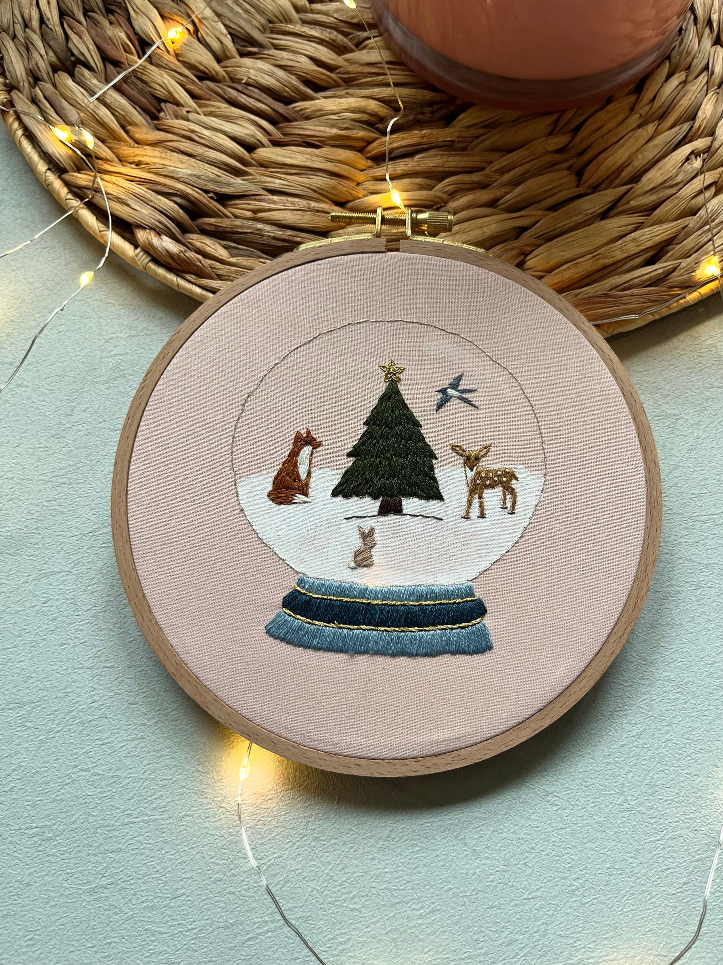 PDF Snow Globe Embroidery Pattern | Winter Embroidery