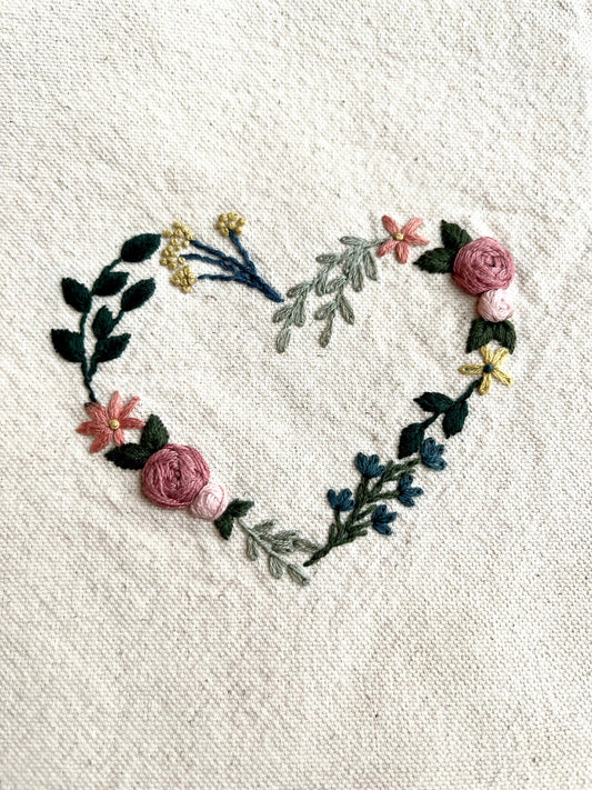 PDF Floral Heart Embroidery Pattern DOWNLOAD | PDF Embroidery Pattern